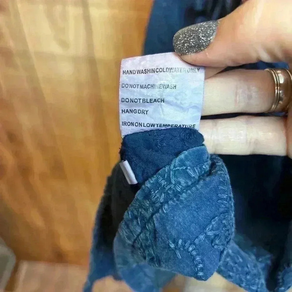 Luna Moon Embroidered Bead Tank Top Mineral Wash Size S - Picture 6 of 7